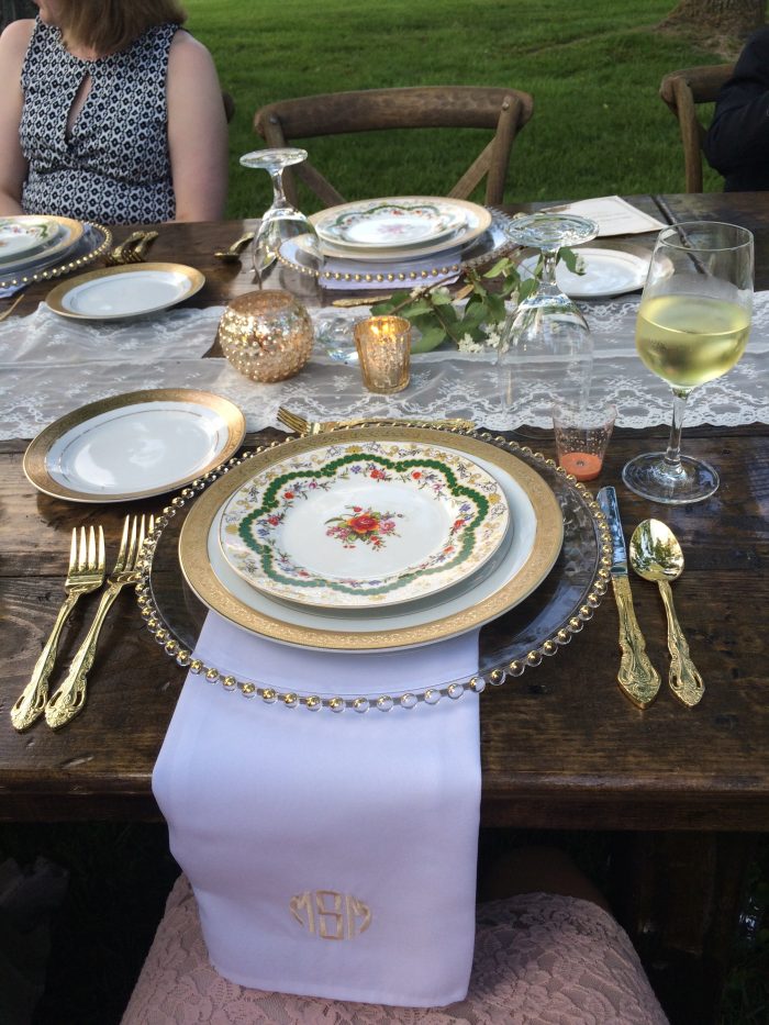 WV outdoor wedding place settings